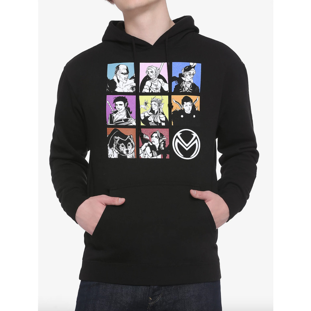 Critical Role Vox Machina Character Grid Hoodie Size Large